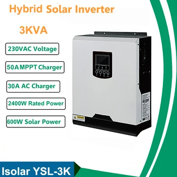 

3KVA Pure Sine Wave Solar Inverter 2400W 24V 220V Hybrid Inverter Built-in 50A PWM Solar Controller inversor solar for Home Use
