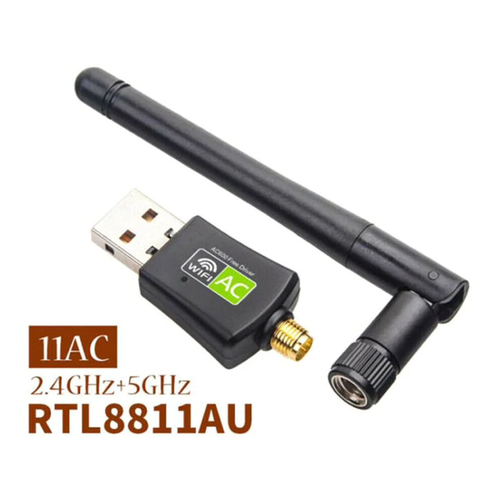 

600 Mbps USB Wireless Adapter Dual Band WiFi Network Card with Antenna Free Driver Network Card for PC Computer
