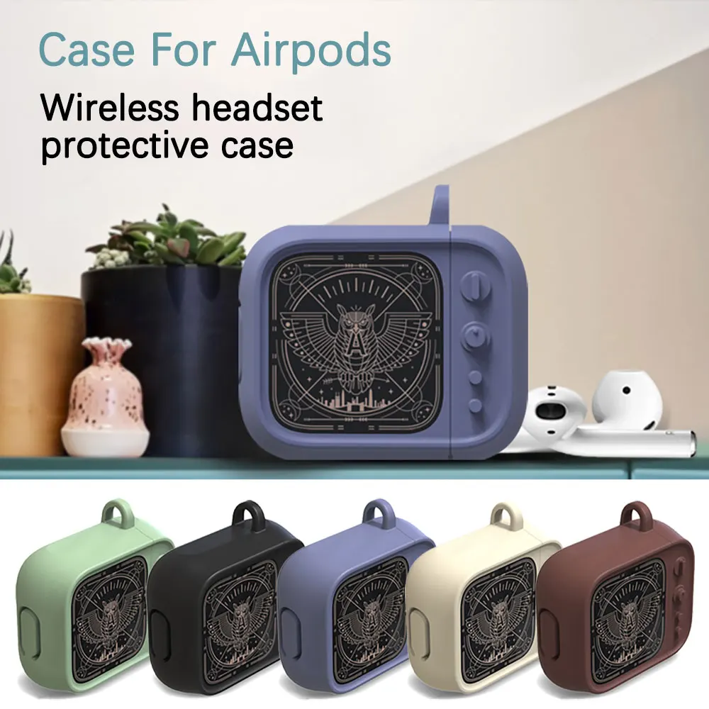 Силиконовый чехол для наушников Airpods 2 винтажный защитный беспроводных зарядное