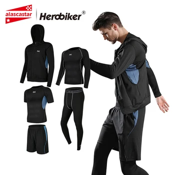 

HEROBIKER 5pcs/set Motorcycle Jacket Chaqueta Moto Quick Dry Moto Jacket Breathable Racing Riding Jacket For Men
