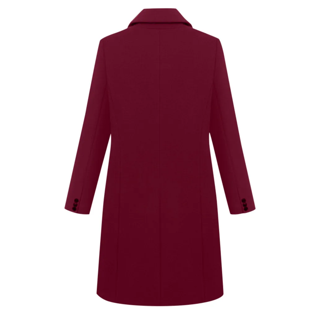 Женское шерстяное пальто, Женское зимнее шерстяное пальто с лацканами, куртка, длинное пальто, верхняя одежда, Manteau Femme