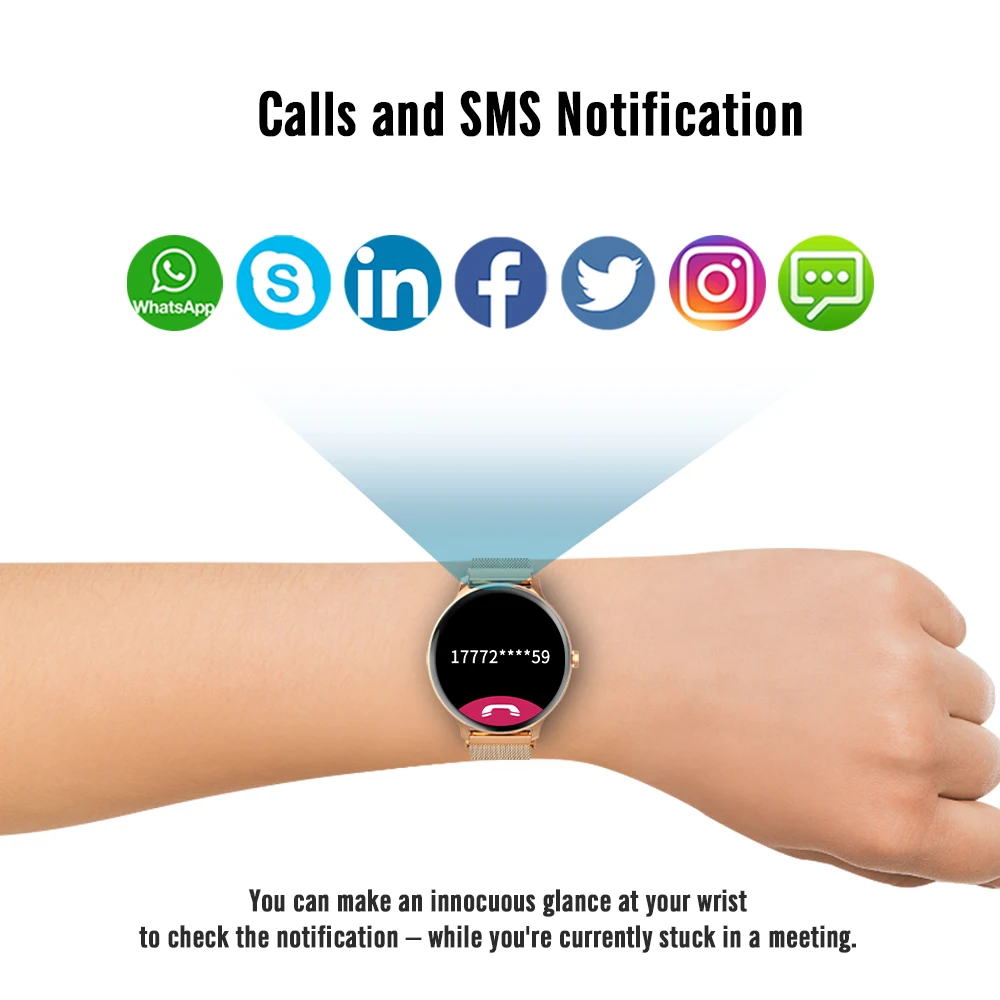 IOWODO X2 Smart Watch Women Fitness Tracker Call