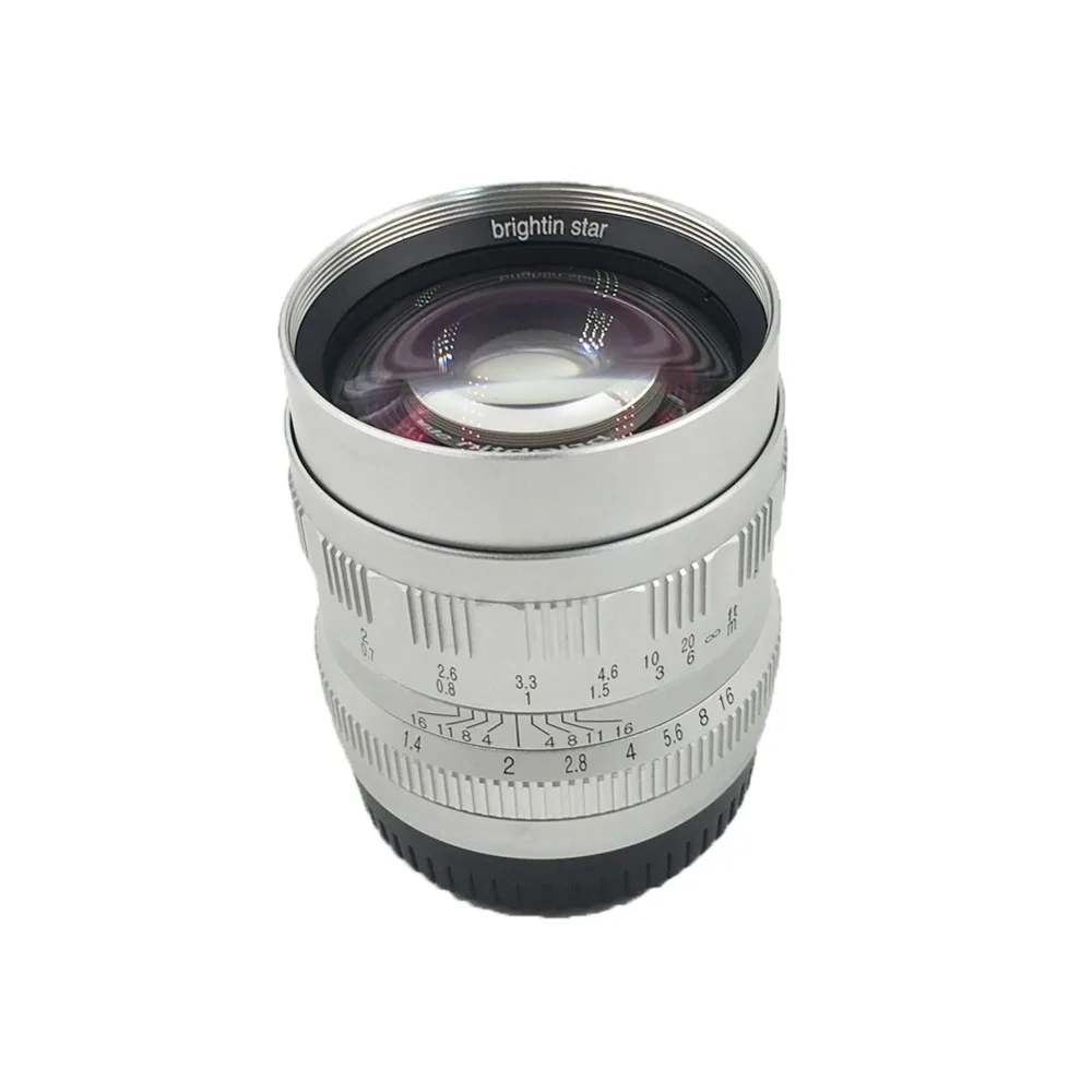 Brightin star 50 мм F1.4 с большой апертурой, с ручным фокусом, с фиксированным объективом, с беззеркальным объективом для камеры Fuji FX-mount APS-C