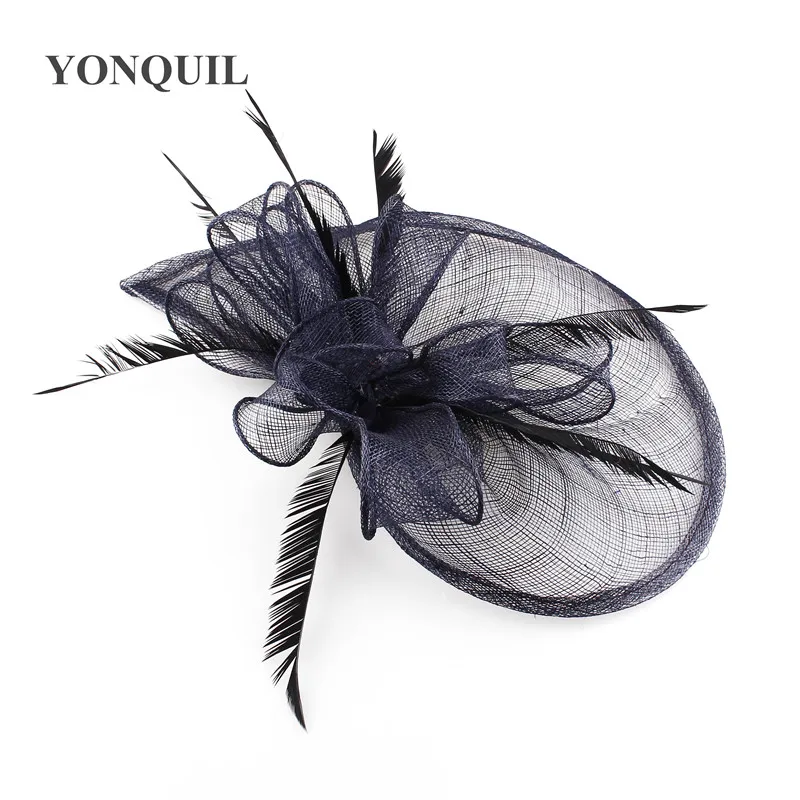 New Style Girls Headwear Female Big Flower Party Headpiece Feather Hoop Fascinators Hat Cap Wedding Headband Hair Clip Fedora