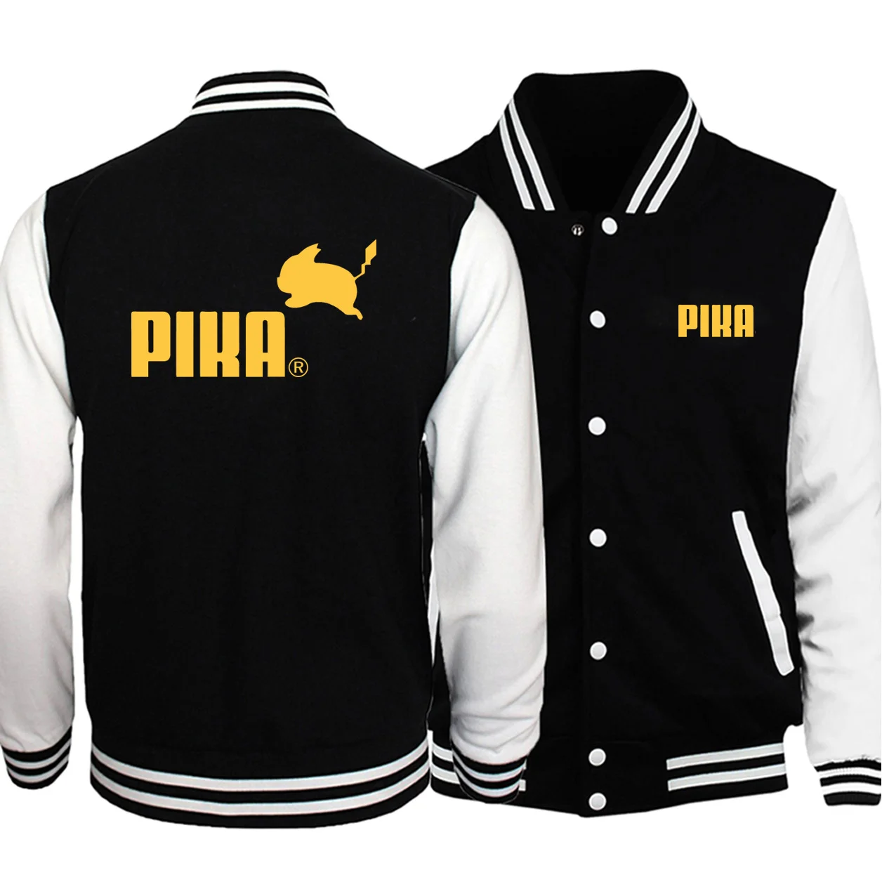 Discount Japan Anime Pikachu Men Jacket 2020 Autumn Harajuku Fashion Jacket Male Hipster Casual Men's Warm Fitness Casual Bomber Jacket