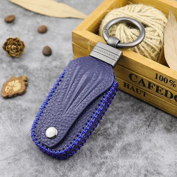 

Original Design Men Car Key Cover Handmade First Layer Cowhide Key Holder Genuine Leather Motor Vehicle Keychain Key Case Unisex