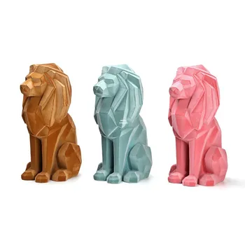 

12" Creative Flocking Simple Style Simulation Animal Station Lion Office Drawing Room Decor Resin Action Figure Toy 30CM X315