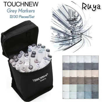 

TOUCHNEW 6/12/30Color Grey copic Markers highlighters Based Head Sketch Art for Design Marker brush Pen Office School Supplies