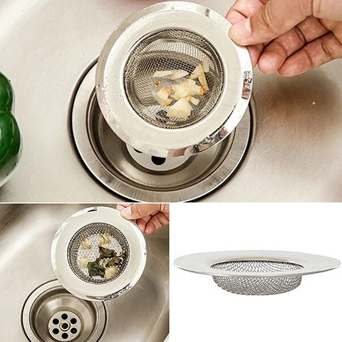 1PC Stainless Steel Mesh Sink Strainer Trap Bathtub Wash Basin Sundries Filter Bath Hair Drain Hole Metal Flume Filter