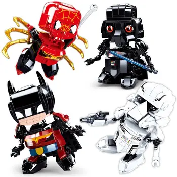 

Sluban 200PCS brick head Cap Set Model Building Blocks back to the future educational Children Toys for kids gifts
