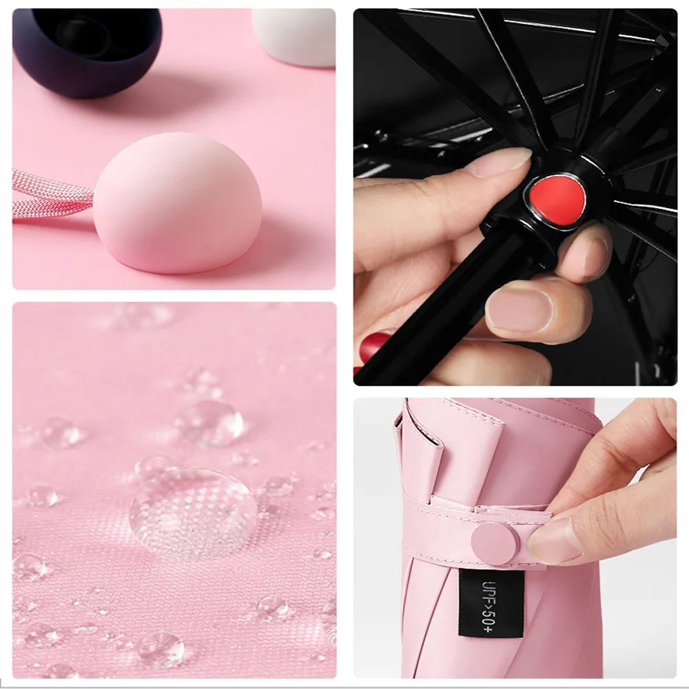 Mini Ultra Light 50% Eight Bone Black Rubber Umbrella Sun Sun Umbrella Sunny Rainy Day Available