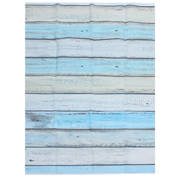 

3x5ft Light Blue Wood Wall Floor Backdrop Backgrounds Studio Photography Props