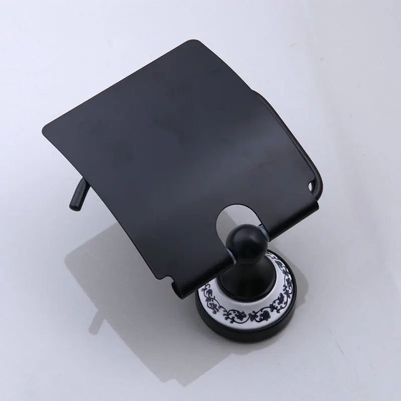 JIENI Bathroom Oil Rubbed Black Bronze ORB Swivel Wall Mount Toilet Paper Holder Solid Brass Black Paper Holder