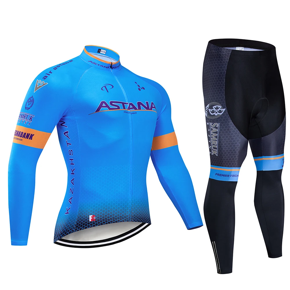 Команда Астаны, велосипедная куртка 9D, набор велосипедных штанов, Ropa Ciclismo, Мужская зимняя теплая флисовая профессиональная одежда, трикотаж для велосипедистов, одежда для Майо - Цвет: Pic Color