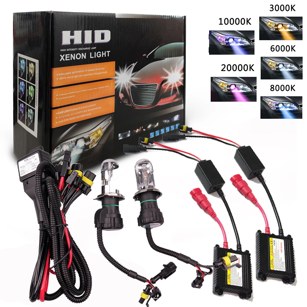 Kit de Conversão Lâmpadas do Carro com Reator para h3 Xenon 55 h4 h1 H11 Xenons Lâmpada Blocos Ignição Bixenon 9005 9006 h7 Hid 35 w 2 xenon blocos ignição bixenon lâmpadas do carro com reator para h3 9005 9006