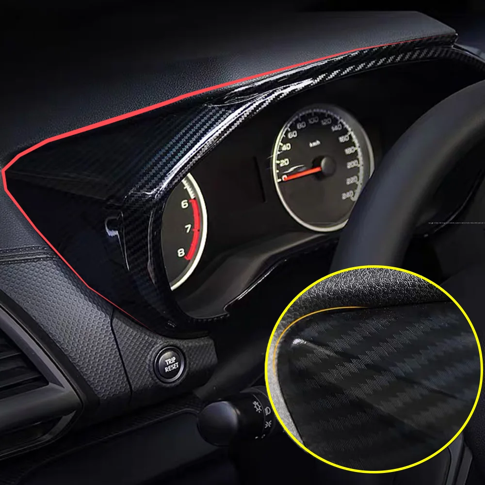

JEAZEA ABS Carbon Fiber Style Interior Dashboard Panel Navigation Decoration Frame Cover Sticker Fit For Subaru Forester 2019