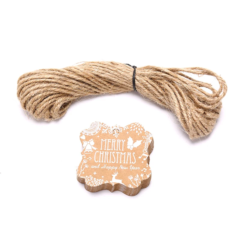 

25Pcs Kraft Paper Tags DIY Handmade Crafts Hang Tag With Rope Labels Gift 15 Styles