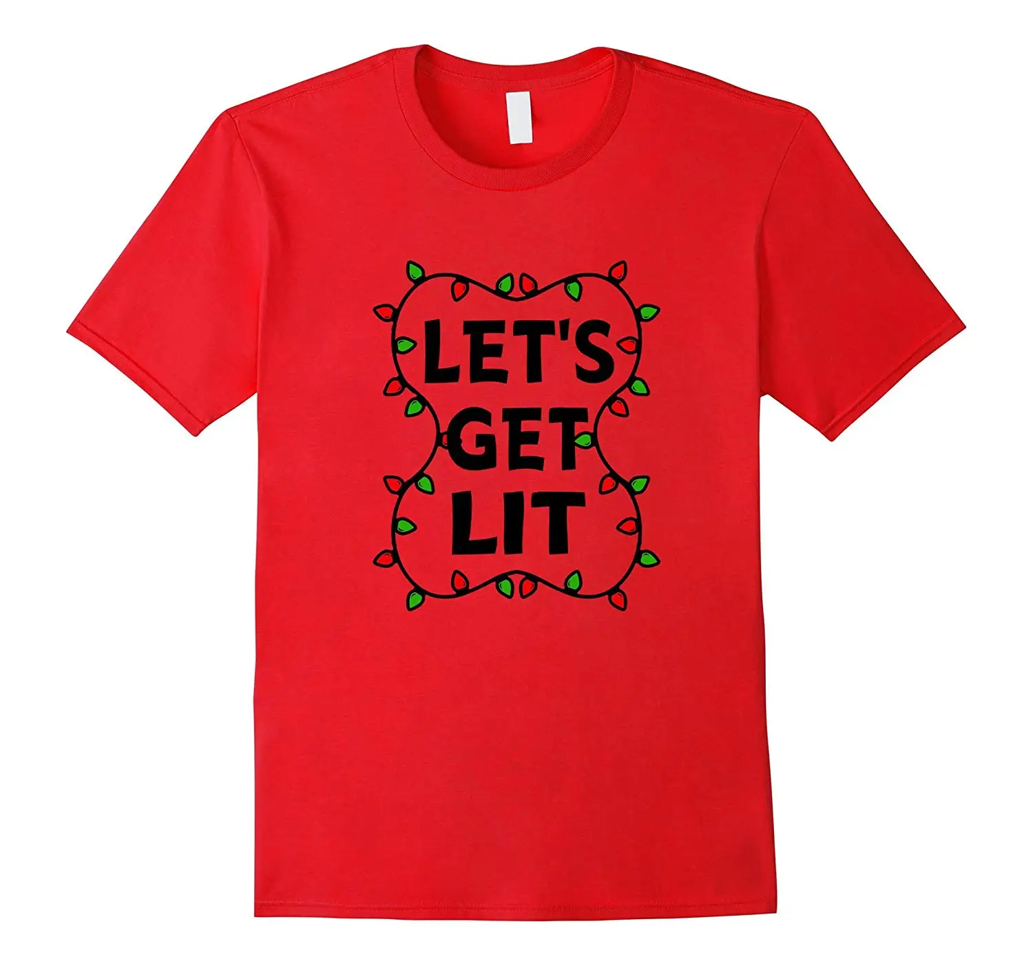 2019 Fashion Men T Shirt Lets Get Lit Funny Christmas Saying |
