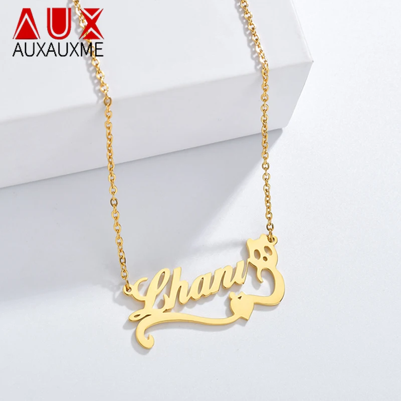 

Auxauxme Personalized Baby Name pendants necklaces Girl Boy Necklace Custom name necklace Gifs For women Child Maxi Colar