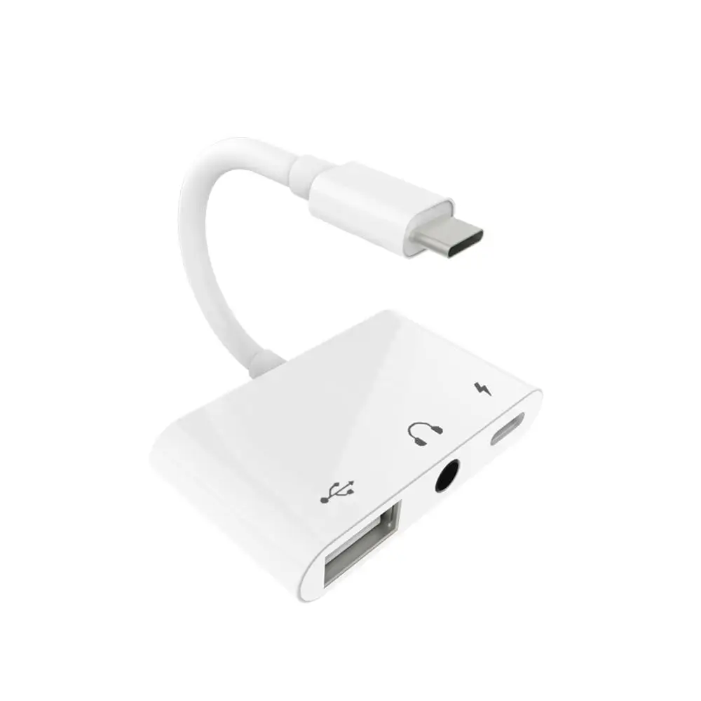 3 в 1 type-C адаптер 5 В/3A PD Быстрая зарядка разветвитель USB-C к музыки 3,5 мм/Ethernet OTG адаптер/OTG кардридер - Цвет: Type A