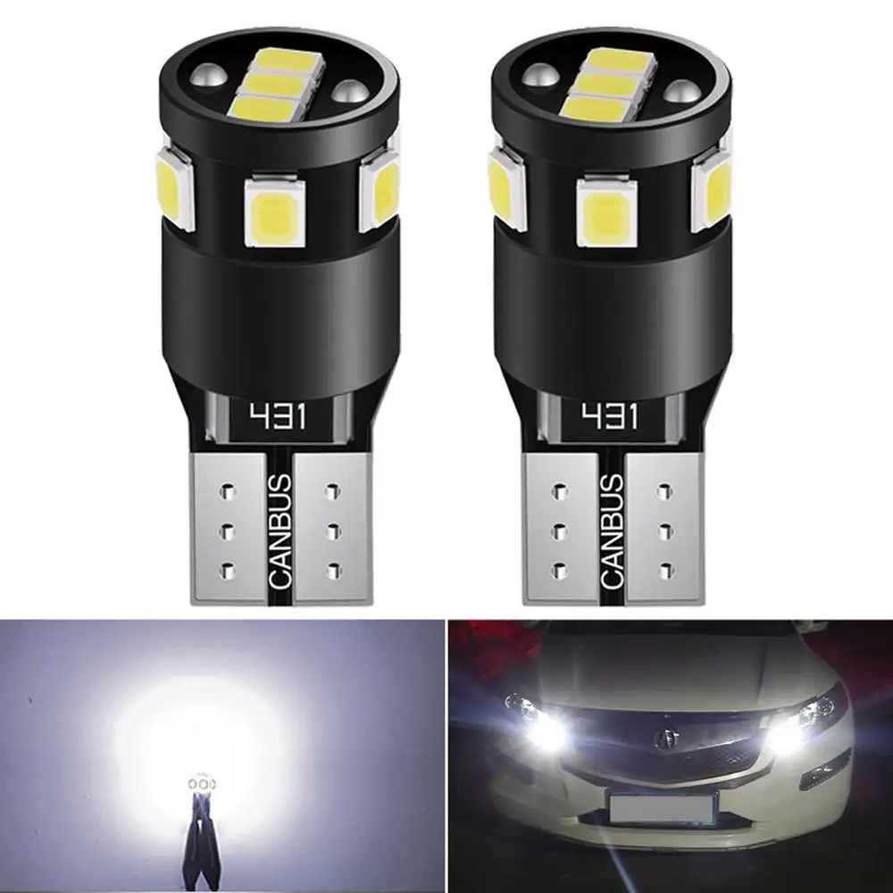 2x W5W T10 LED Bulbs Canbus No Error Car Parking Running Position Lights Interior Map Dome Light