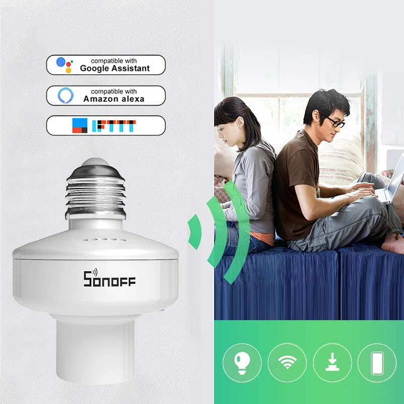 Умный держатель лампы Sonoff Slampher E27 с поддержкой Wi Fi 433 RF|Модули для умного дома| |