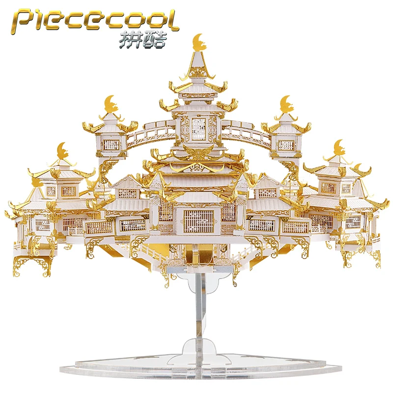 

Piececool THE MOON PALACE Model kits 3D laser cutting Jigsaw puzzle DIY Metal model Kids Educational Puzzles Toys