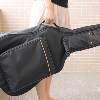 

Black Guitar Bag durable Guitar Backpack 42 inch Double Padded Straps 44x107cm Oxford Fabric