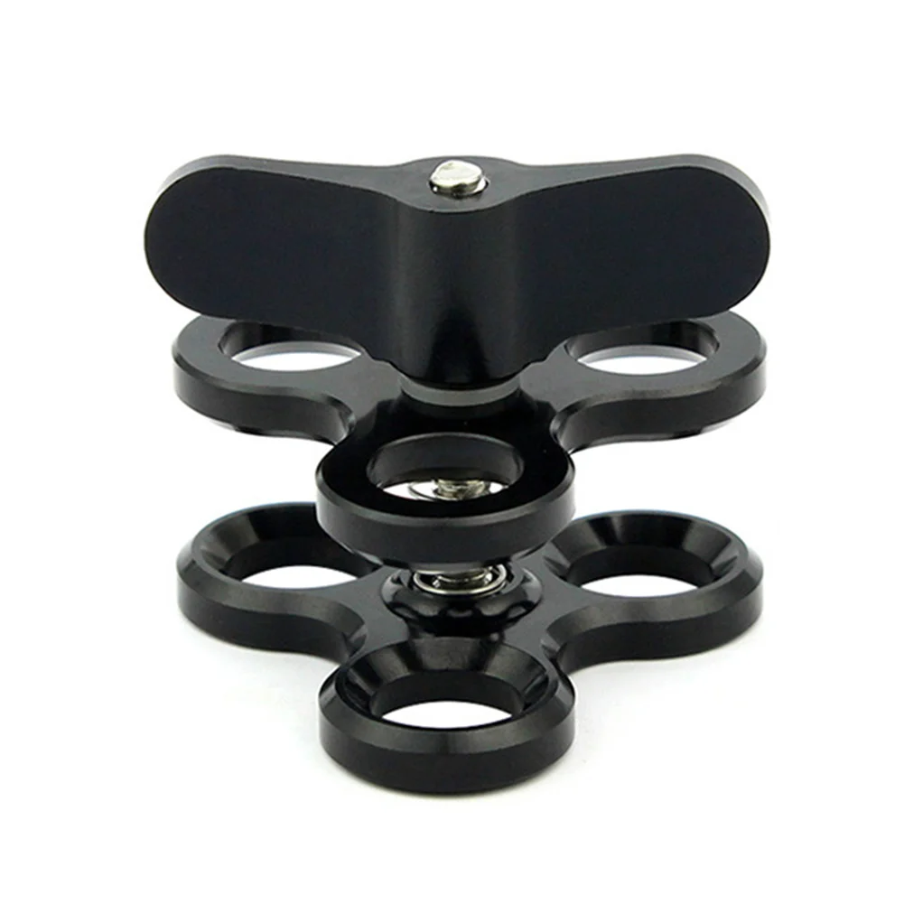 3 отверстия аксессуары для камеры шаровой светильник с зажимом кронштейн алюминиевый сплав бабочка клип спортивный адаптер тройное крепление Дайвинг для GoPro