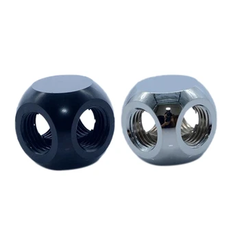 

FREEZE MOD HDTD-4STB G1/4 Inch Cube Brass 4-Way Adapter for Computer Water Cooling System Computer Pc Water Cooler Fitting