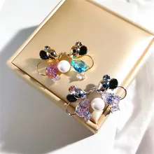 Cute Zircon Couple Mouse Brooch Animal Pin Crystal Enamel Jewelry For Kids Women Daily Party Accessories Corsage Christmas Gifts