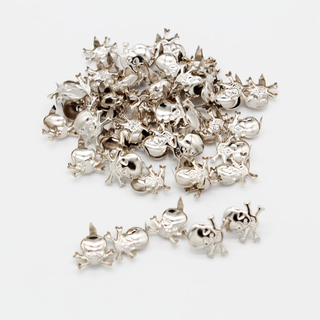 Gothic Skeleton Skull Metal Studs Claw Rivets For Clothing Shoes Bags Decoration DIY Leather Craft 50Pcs,metal rivets,metal studs,leather rivets