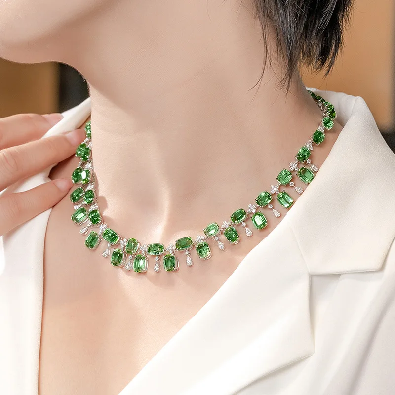 NEW Simulation Green Tourmaline Choker 