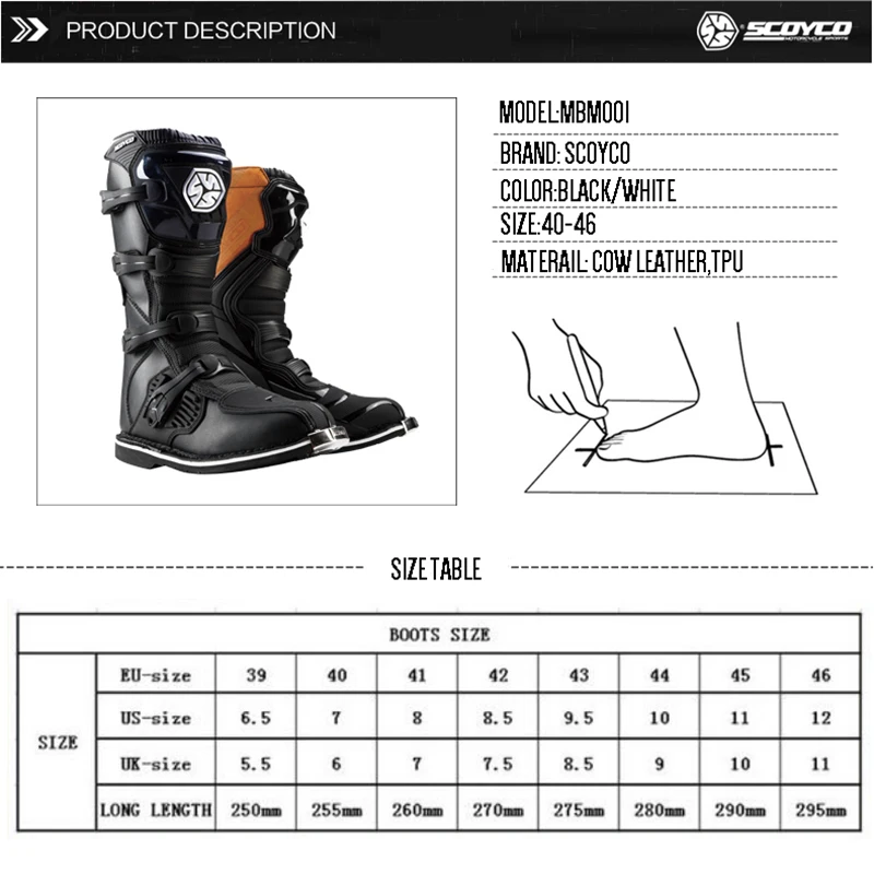 SCOYCO moto rcycle Водонепроницаемый сапоги moto туфли в деловом стиле; bota; moto крест non-slip drop Сопротивление гоночный загрузки Профессиональный moto rboats