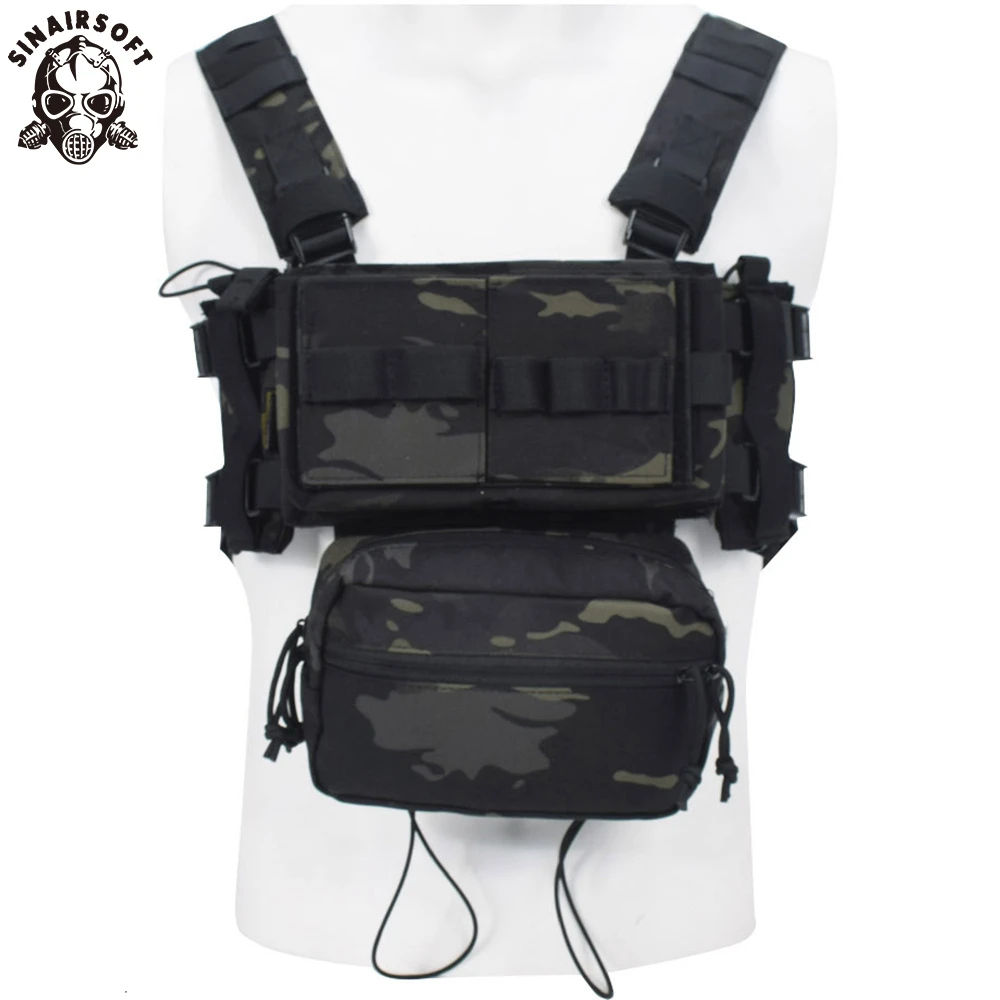 

SINAIRSOFT Tactical Chest Rig Micro Fight Chissis MK3 Chest Airsoft Hunting Combat Military Vest With 5.56 Mag Pouch Multicam