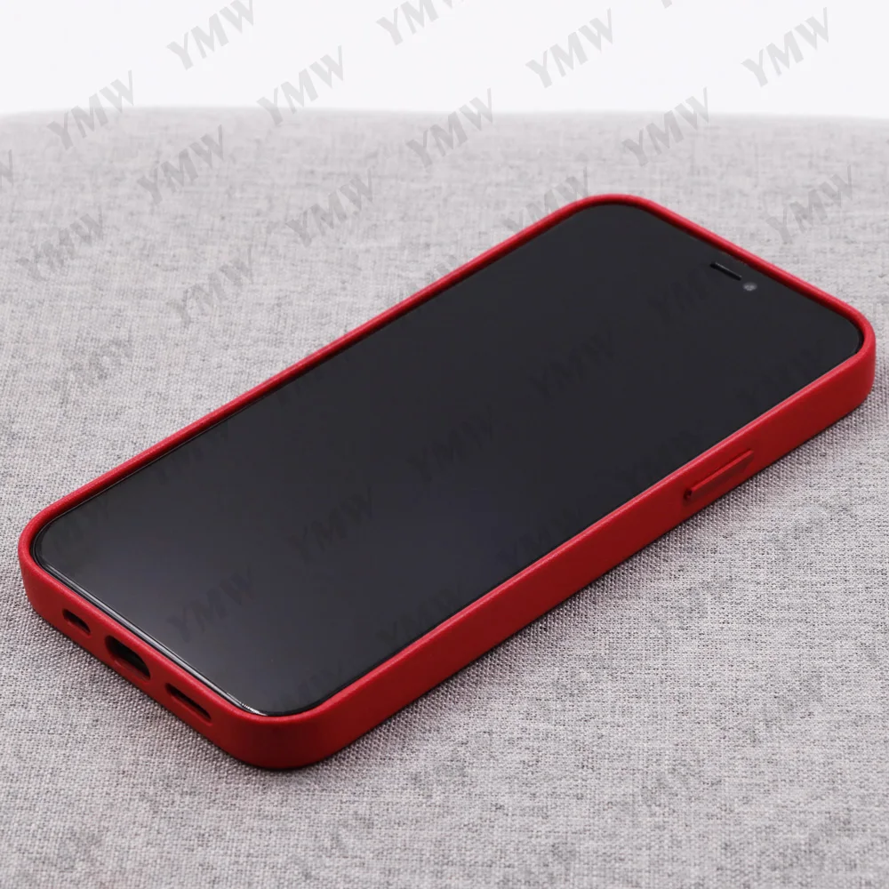 YMW Genuine Leather Case for iPhone 12 Pro Max mini 12Pro Luxury Business Natural Cow Magnet Phone Cases Magnetic Back Cover