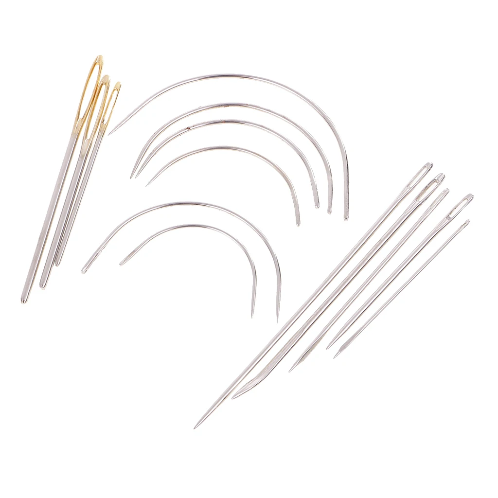 Pack of 14 Assorted Sizes Hand Repair Kit Upholstery Sewing Needles Carpet Leather Curved Canvas