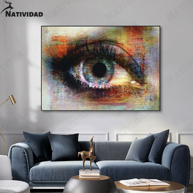 

Home Decoration Art Modern Abstract Goddess Deep Big Eyes Picture Canvas Painting Print Wall Stickers Living Room Decoration