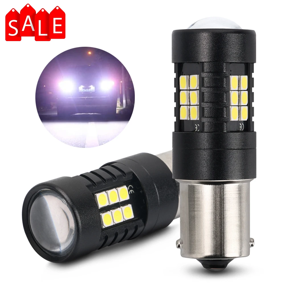 

Car Interior LED Light 1157 BAY15D 7443 Canbus For Auto Turn Signal Brake Lamp 12V 5W No Error 3030*21SMD With HD Lens Red Amber