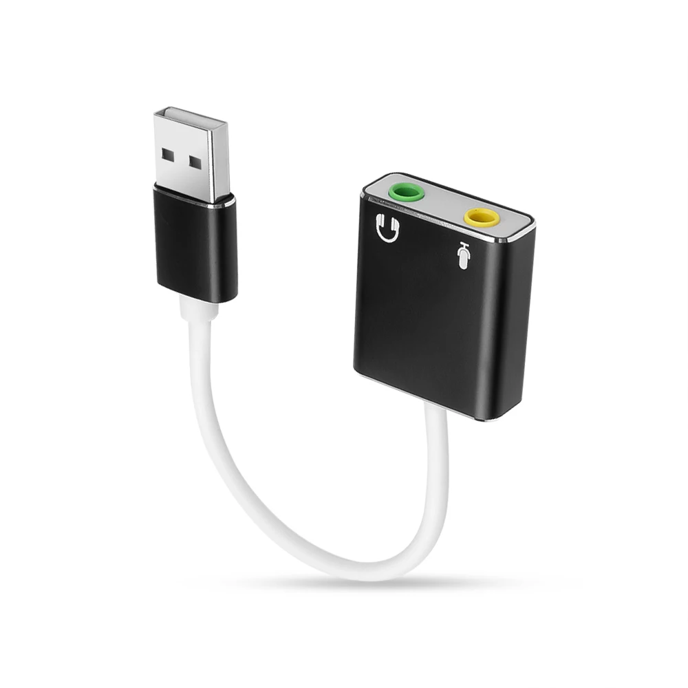 Черный/серебристый/Серый Внешний USB звуковая карта наушников 3D стерео аудио