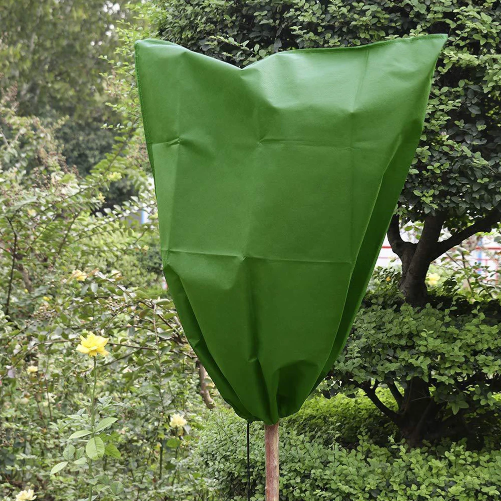 

3pcs Cold Weather Protective Bag Tree Plant Cover Garden Home Shrub Breathable Warm Drawstring Non-woven Fabric Sapling Winter