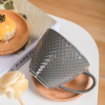 

350 New Mug Originality European Style Breakfast Oats Cup Ceramics Large Capacity ML Emboss Milk Coffee Marc Crockery Cup