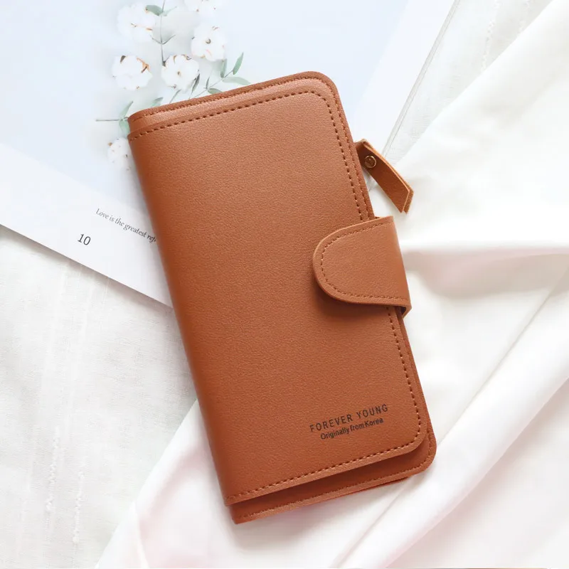2021 Wallet Women Leather Luxury Card Holder Clutch Casual Women Wallets Zipper Pocket Hasp Ladies Wallet Money Bag Female Purse
