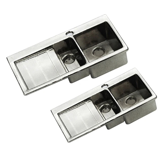 1:12 Mini Alloy Kitchen Sink Simulation Vegetable Wash Basin Model Toy for Doll House Miniature Decoration S/L Size 1