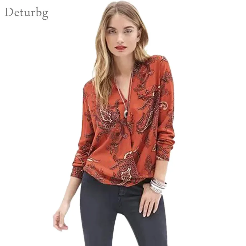 Женская Повседневная Блузка с принтом пейсли асимметричная хлопковая рубашка