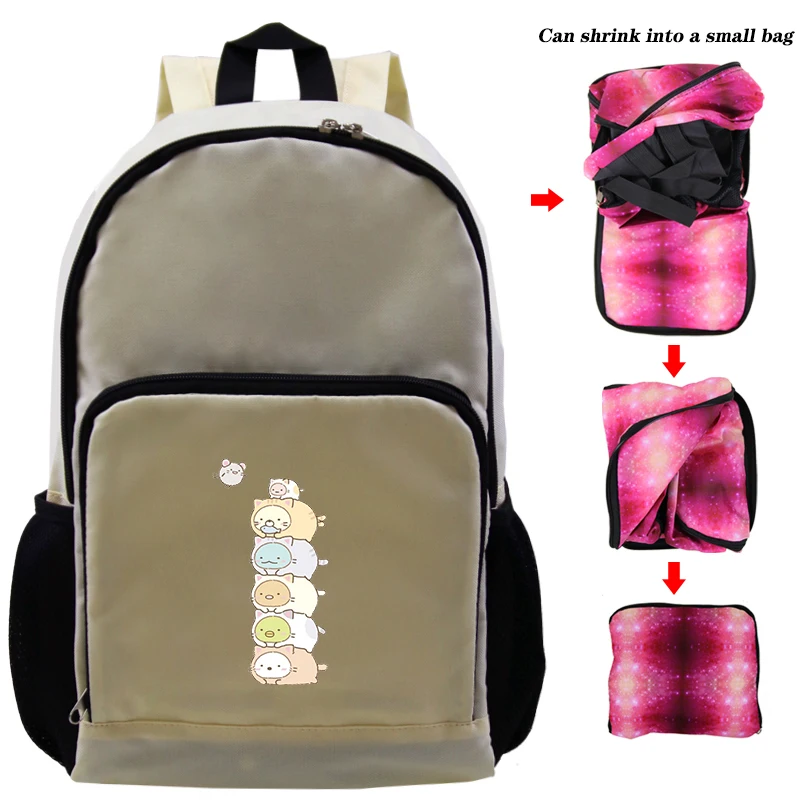 Sumikko Bagpack 13 Животные принты вещевой мешок для путешествий рюкзаки Sumikko рюкзак унисекс обратно в школу сумка прекрасный Sumikko дети складной рюкзак и сумка Dos - Цвет: Sumikko Bagpack 13