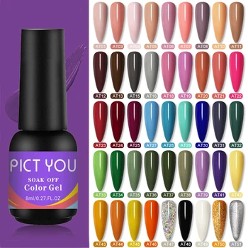 

PICT YOU 8ml Fashion Series UV Gel Semi Permanent Vernis top coat UV LED Gel Varnish Soak Off Nail Art Gel Nail Polish