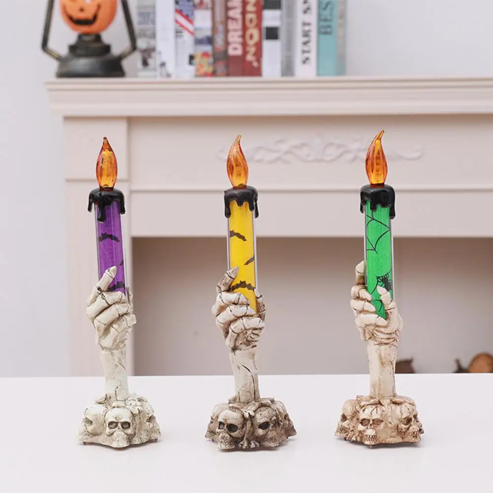 

Halloween Skull Skeletal Hand Holder Candle Light Halloween Accessories for home Candle Light Halloween pendant Candle Navidad