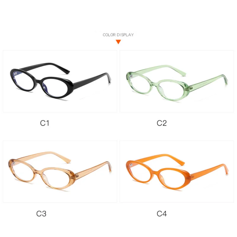 Small Frame Blue Light Blocking Oval Myopia Lens Prescription Eyeglasses Women Men TR90 Optical Spectacles 0 -0.5 -0.75 To -6.0 3