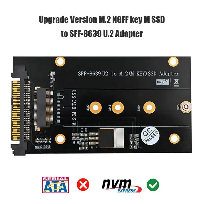 SFF-8639 U2 к M.2 M ключ Накопитель SSD с протоколом NVME адаптер плата расширения для 2230 42 60 80 маленький тонкий удобный и прочный